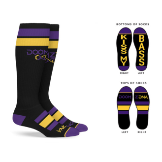 LSU Purple/Black/Orange DoomzDNA Kiss My Bass Socks 